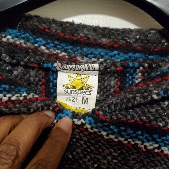 Sunspecs Boys Mexican Baja Hoodie Hoody Sweater Pullover Casual Stripe Size M - Picture 3 of 3